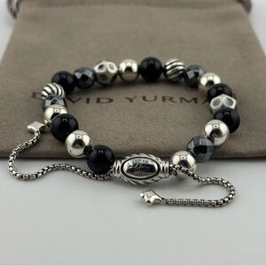Authentic David Yurman Hematine and Onyx Elements Beaded Bracelet